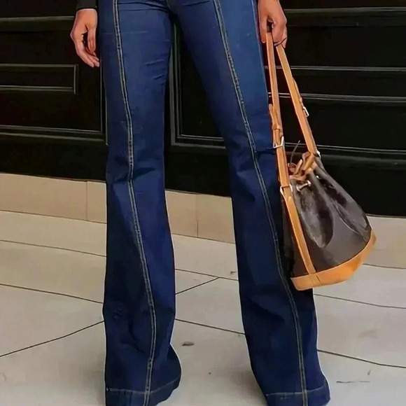 Dark Wash Casual Women's European And American Style Unique Personality Jeans - Picture 3 of 4